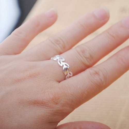 Fashion Silver Cute Feather Adjustable Ring Wedding Party Women Jewelry Gift New - Photo 22 sur 44