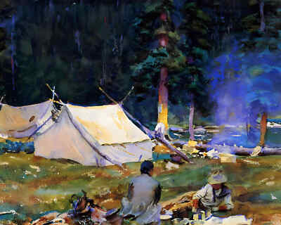 Camping at Lake O-Hara 1916 Painting by John Singer Sargent 8x10'' Art Print