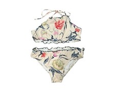 O'Neill Batik Floral High Neck Bikini Top And Bottom 2 Pieces Swimsuit Girls 7