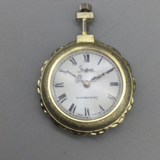 Vtg Sheffield Necklace Pocket Watch Women Gold Tone MISSING PENDANT Manual Wind