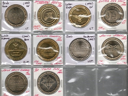 10 Nevada Route Tokens - All in Very Good to Uncirculated Condition - B5