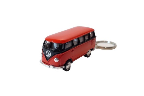Kinsmart 1962 Volkswagen Camper Van Bus - Modellino In Pressofusione Scala 1:24, Colore Rosso Hippy