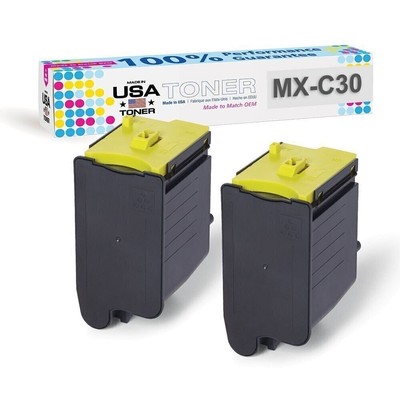 TONER for Sharp MX-C30NTY, MX-C250F, C300P, C300W (Yellow, 2 cartridges)