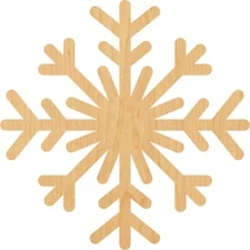 Snowflake  Laser Cut Out Wood Shape Craft Supply - Woodcraft Cutout