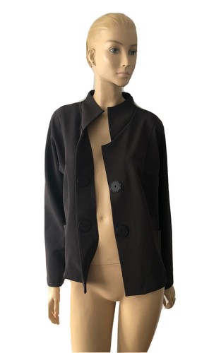 BABETTE DARK-GRAY SNAP CLOSURE POCKETS COLLARED BLAZER- JACKET SIZE XL - Picture 8 of 9