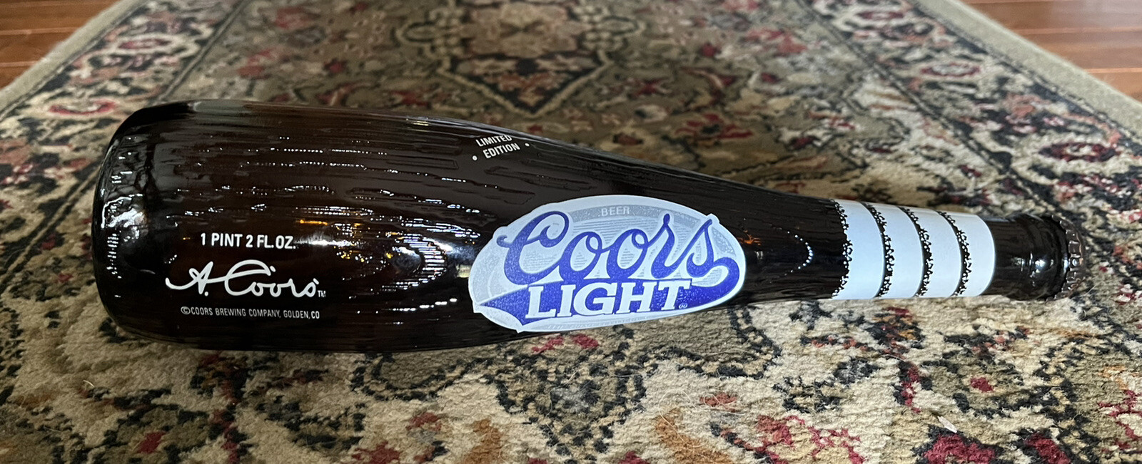 Vintage Coors Light Baseball Bat Bottle Limited Edition 18oz Silver