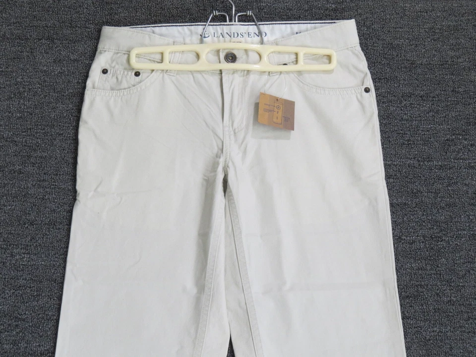Pantalones Lands End Caqui Niños 8 Husky Calce Recto Beige Ajustable Nuevos Foto 2 de 4