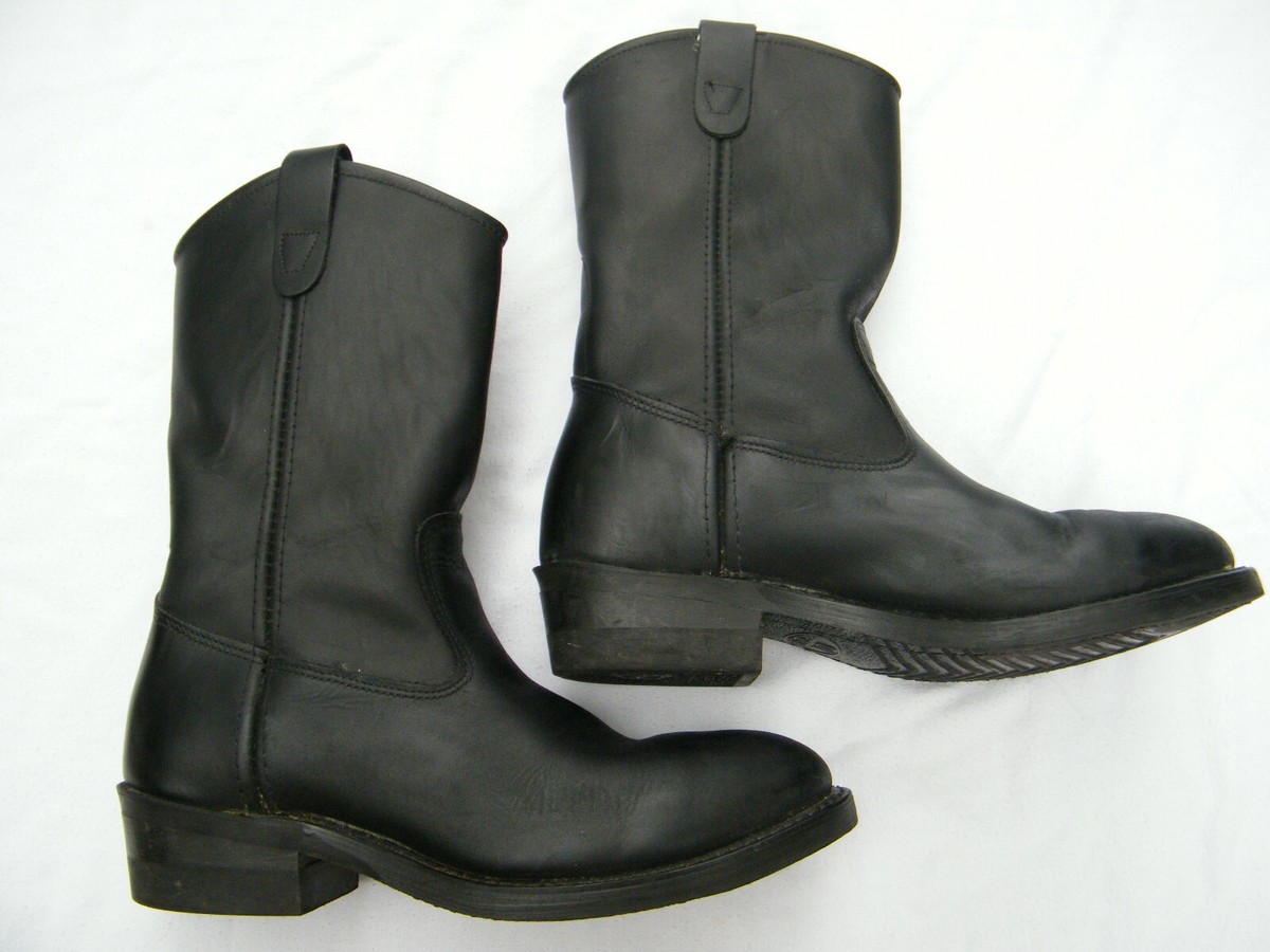 Double H HH Black Leather Wellington Motorcycle/Work Steel Toe Boots 2656  Sz D