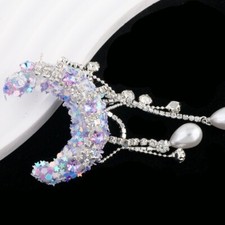 Moon Tasseled Rhinestone Accessory Sequins Beaded with Hole for Keychain DIY New