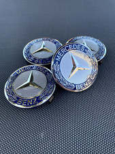 Mercedes Benz Set Of 4 Dark Blue 75 Mm2.95in Wheel Center Caps Fits Most Models
