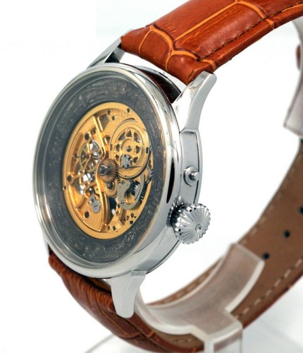 Vacheron Constantin Marriage Wristwatch w/ Pocket Watch 1901 Brown Leather Band - Picture 3 of 9