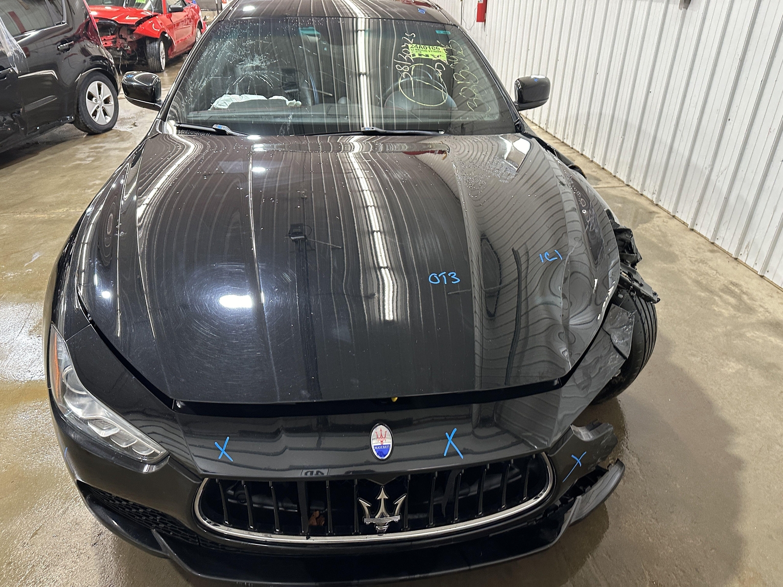 16 MASERATI GHIBLI FRONT HOOD PANEL BONNET W/ HINGES NERO VR./BLACK 820/A