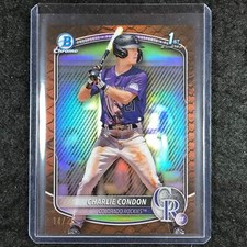2025 Bowman Baseball CHARLIE CONDON Chrome Prospect Reptilian Orange 14/25 #75