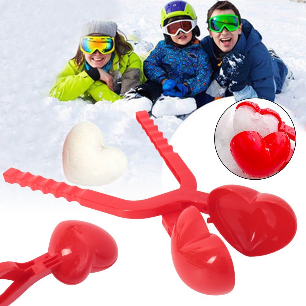 Heart Love Shaped Snowball Maker Clip Kids Winter Snow Sand Mold