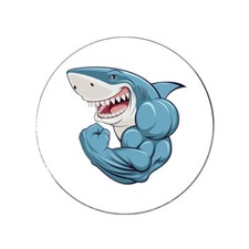 Tough Cartoon Muscle Shark Novelty Golf Ball Marker Gift  HAT CLIP
