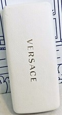 Versace Sunglass White Case Gold Hard Clamshell Sun Glasses Large Eyeglass Logo