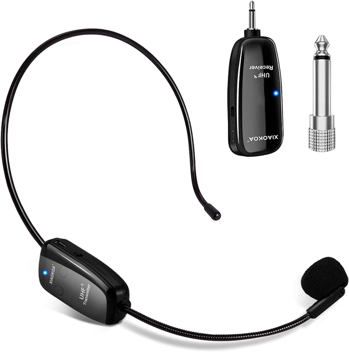 Auriculares de micrófono inalámbrico para sistema de megafonía, auriculares de mano XIAOKOA micrófono 2