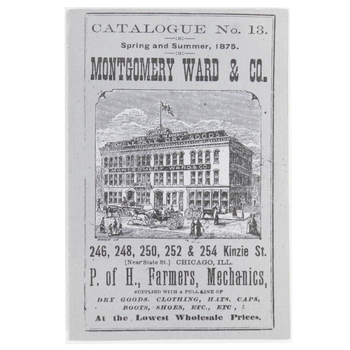Vintage Montgomery Ward Catalogue No 13 Spring Summer 1875 70s Reprint