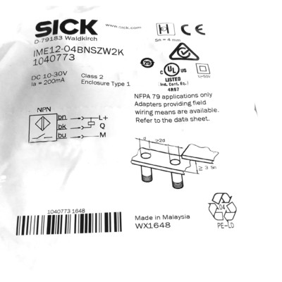 SICK IME12-04BNSZW2K Inductive Proximity Sensors NPN #