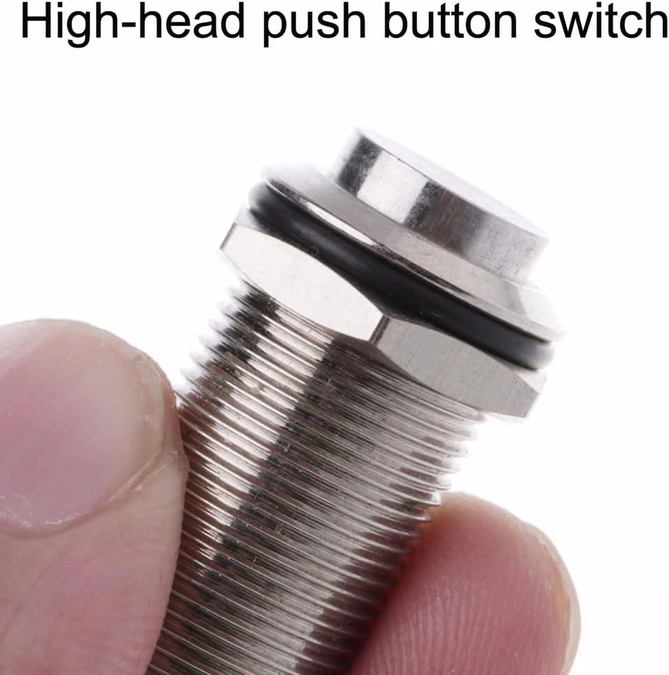 4pcs 12mm Waterproof Push Button Switch | On-Off Latching Nickel 3A 12V-250V - Image 4 of 4