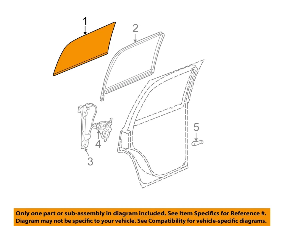Chevrolet Silverado 3500 2007 OEM puerta trasera izquierda vidrio Foto 3 de 4