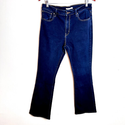 Levis 725 Womens Dark Blue 5-Pocket High Rise Bootcut Jeans w/Stretch SZ 32