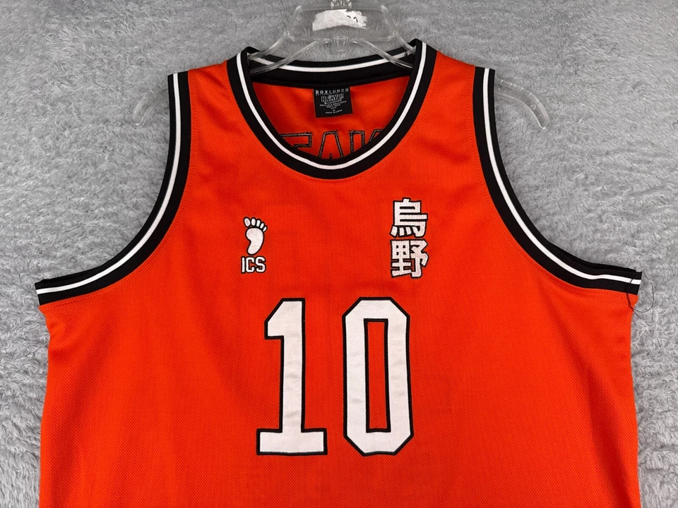 Camiseta Haikyu Adulto Laranja Média #10 Hinata Caixa Almoço Basquete Poliéster - Imagem 4 de 4