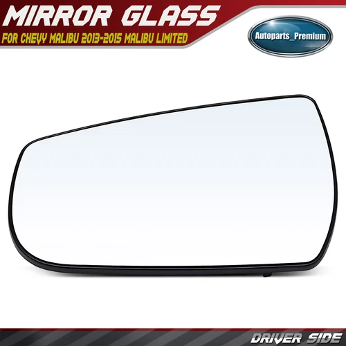 Left Driver Side LH Mirror Glass w/ Heated for Chevrolet Malibu 2013 2014 2015