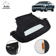 Convertible Black Soft Top W/DOT Heated Glass Vinyl For Ford Mustang 2005-2014