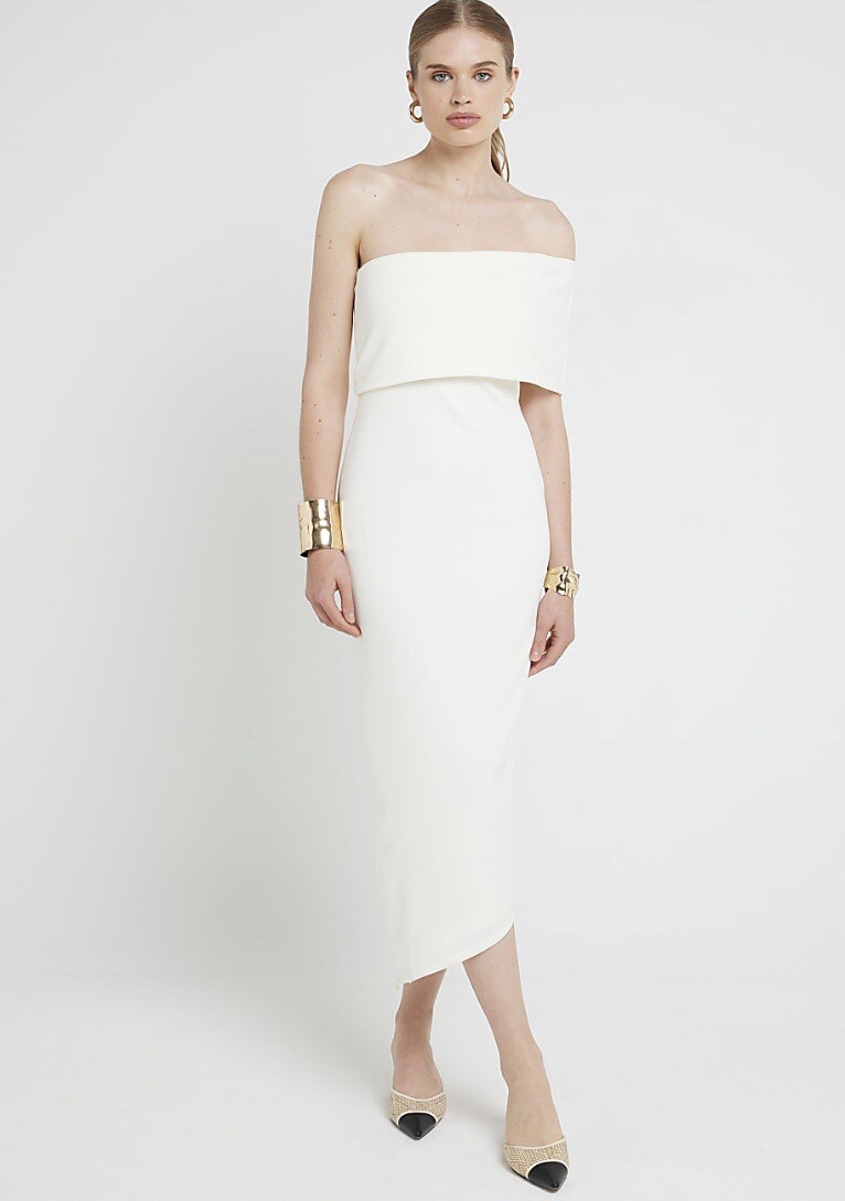 RIVER ISLAND cream strapless dress sz.14 image 2