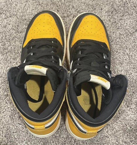 Nike Air Jordan 1 Retro High GS Taxi Yellow Toe Kids Sneakers 6.5Y 575441-711 OG - Picture 6 of 12