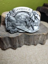 Bergamot Brass Works Belt Buckle  VTG Georgia 1986 USA