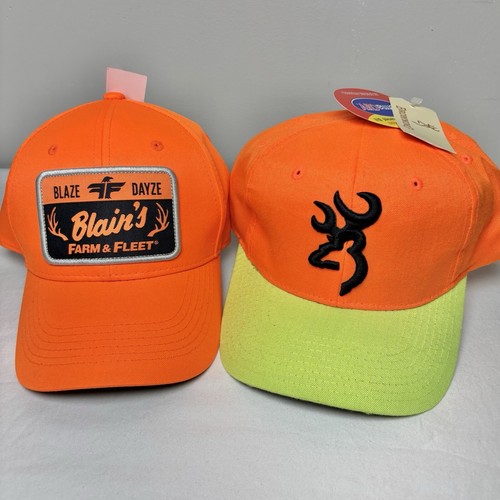 Blaze Orange Hat Bundle RARE Browning Lime Green Gander Mtn Blain’s Farm & Fleet