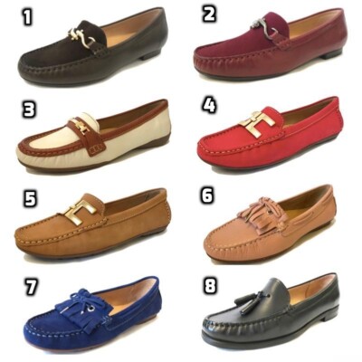 Capollini Damen Frauen Italienisch Leder Fahren Halbschuhe Smart Mokassins Schuhe
