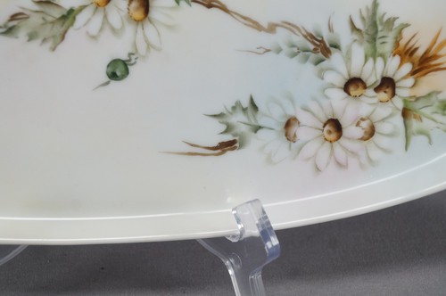 RS Prussia Germany Signed F Drury Hand Painted White Daisies & Gold Tray - Picture 5 of 9