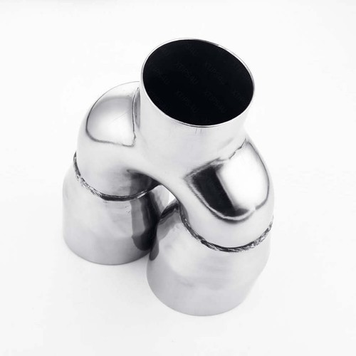 3" Inlet Exhaust Tips Quad 4" Out Stainless Steel 11" L Staggered Pair Dual Wall - Imagen 6 de 8