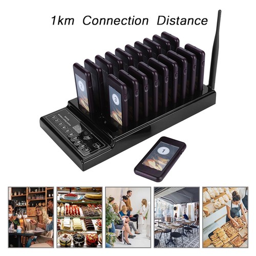 20 Restaurant Coaster Pager Guest Call Wireless Paging Queuing Calling System - Photo 7/16