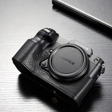 Genuine Real Leather Camera Half Case Bag Cover For Fujifilm GFX100S GFX50S II