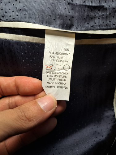 Alfani Suit Jacket Mens 40R Navy Blue Pin Striped Wool Blazer Sport Coat - Picture 4 of 10