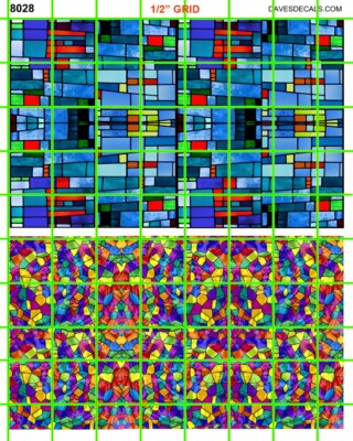 8028 DAVE'S DECALS - ACETATE STAINED GLASS LOOK FOR MULTI SCALE 1/2'' GRID