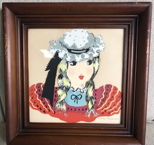 VTG 50's MARGO ALEXANDER 3pc Set (1894-1965) MCM silk Screens, California Artist - Picture 7 of 12