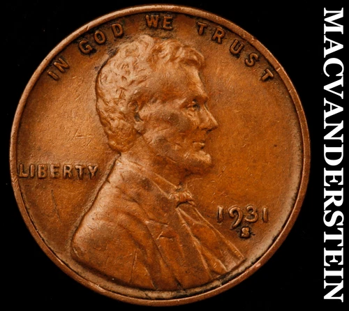 1931-S Lincoln Wheat Cent - Scarce  Extra Fine  Key Date  No Reserve  #i5102