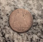 US 1887 Seated Liberty dime silver coin circulated