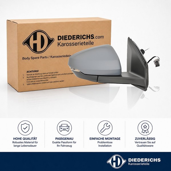 Aussenspiegel Rechts Diederichs 2209026 FÜR VW Seitenspiegel RÜCkspiegel Aussen-image