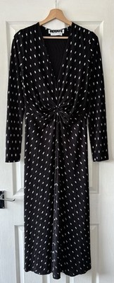 rotate birger christensen black silver metallic 10 midikleid plisse knot