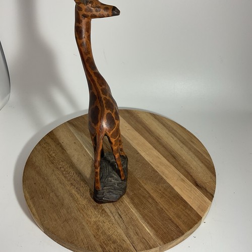 Wooden Carved 8” Giraffe Figure - Picture 6 of 7