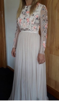 BNWT Archival Needle & Thread Blush Beaded Tulle Gown Sz 12