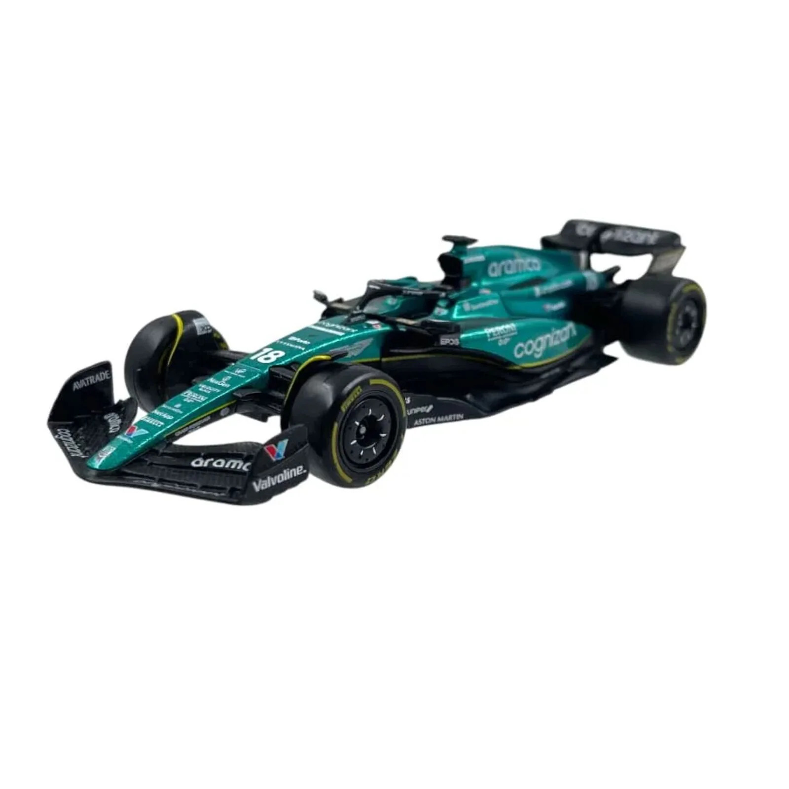 Bburago Aston Martin Aramco F1 Amr23 Lance Stroll 18 Model Car Unisex - Green...