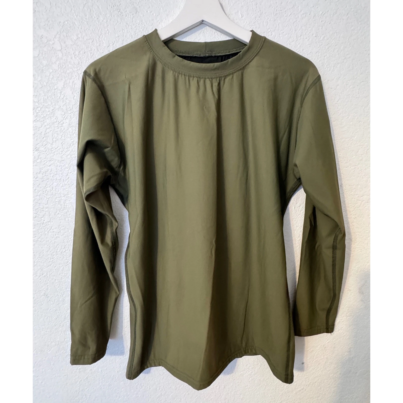 DRI DUKE Mens Moisture Control Long Sleeve Shirt Olive Green Performance Large