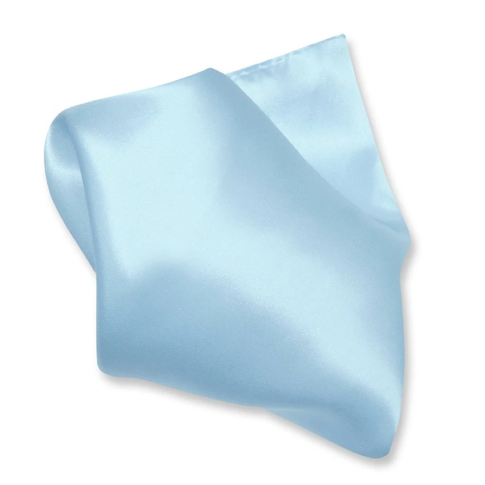 Conjunto de corbata de cuello y chaleco de vestir de seda liso color azul bebé Biagio para hombre XL Foto 4 de 4